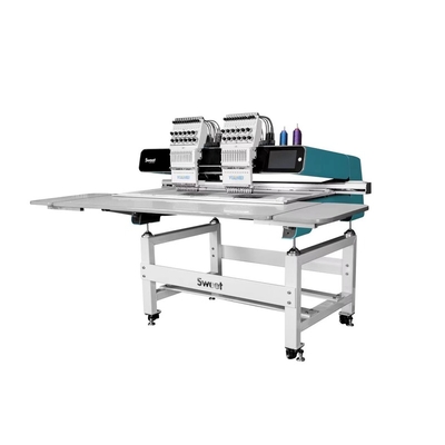 Cap/T-shirt/Flat/3D/Towel/Leather/Jacket Latest Technology 2 Embroidery Machine Main Max Speed ​​1200 RPM Computerized 2 Heads Embroidery Machine China