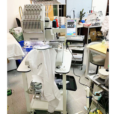 Servo motor brand new china forever computer made 12 needle single head high speed t shirt bag embroidery machine price with table